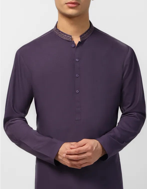 PASTEL PURPLE PLAIN KAMEEZ SHALWAR