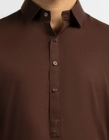 BROWN PLAIN KAMEEZ SHALWAR