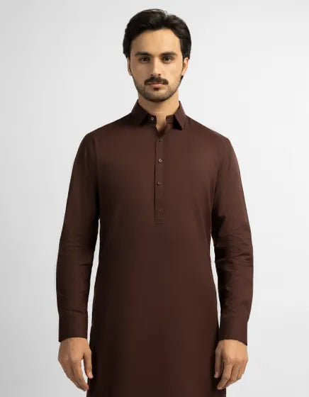 BROWN PLAIN KAMEEZ SHALWAR