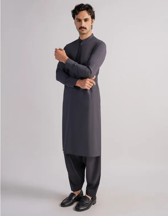 DARK GREY FORMAL KAMEEZ SHALWAR